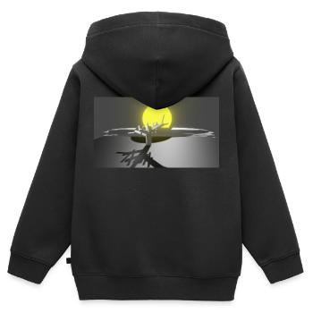 Landschaft - Kinder Premium Organic Zip Hoodie - Schwarz - Hinten - AI Model Kid Male (0cm)