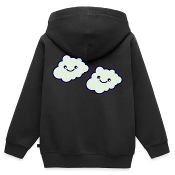 Sourire nuageux - Sweat Premium à capuche zippé enfant bio - noir - Dos - AI Model Kid Male (0cm)