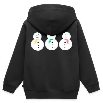 Drei Schnee-Geschwister - Kinder Premium Organic Zip Hoodie - Schwarz - Hinten - AI Model Kid Male (0cm)