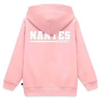 Nantes | Frankreich - Kinder Premium Organic Zip Hoodie - Rosa - Hinten - AI Model Kid Female (0cm)
