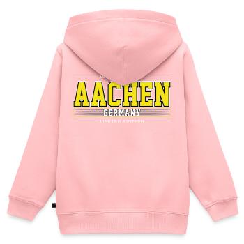 Aachen - Kinder Premium Organic Zip Hoodie - Rosa - Hinten - AI Model Kid Female (0cm)