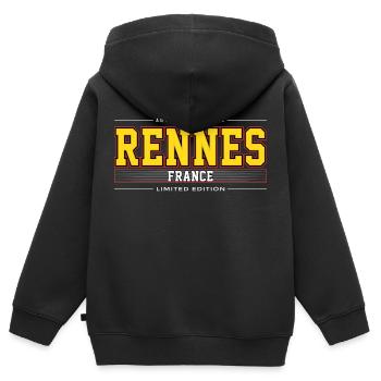 Rennes - Kinder Premium Organic Zip Hoodie - Schwarz - Hinten - AI Model Kid Male (0cm)