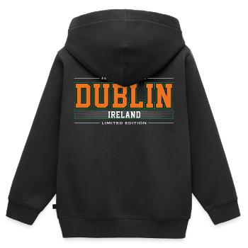 Dublin - Sweat Premium à capuche zippé enfant bio - noir - Dos - AI Model Kid Male (0cm)