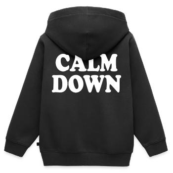 Calm down - Kinder Premium Organic Zip Hoodie - Schwarz - Hinten - AI Model Kid Male (0cm)