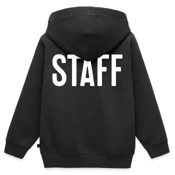 STAFF - Sweat Premium à capuche zippé enfant bio - noir - Dos - AI Model Kid Male (0cm)