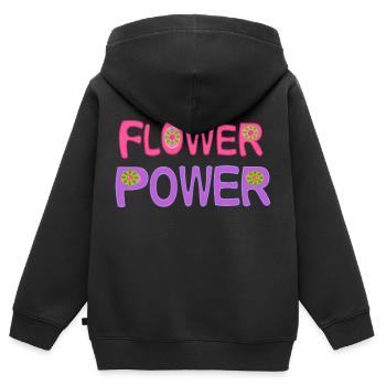 Flower power - Kinder Premium Organic Zip Hoodie - Schwarz - Hinten - AI Model Kid Male (0cm)