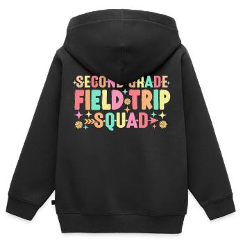 2. Zweite Klasse Exkursions-Kader-Matching - Kinder Premium Organic Zip Hoodie - Schwarz - Hinten - AI Model Kid Male (0cm)