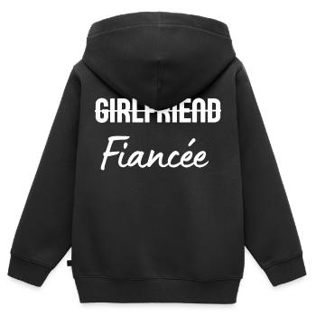 Freundin Verlobte - Kinder Premium Organic Zip Hoodie - Schwarz - Hinten - AI Model Kid Male (0cm)