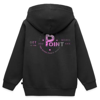 get to the point - Kids Premium Organic Zip-up Hoodie - black - Back - AI Model Kid Male (0cm)