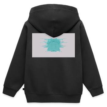 Cube d’éclat - Sweat Premium à capuche zippé enfant bio - noir - Dos - AI Model Kid Male (0cm)