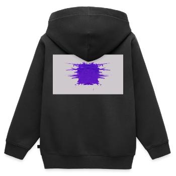 Splitter Würfel - Kinder Premium Organic Zip Hoodie - Schwarz - Hinten - AI Model Kid Male (0cm)