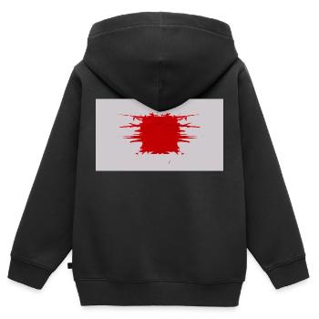 Cube d’éclat - Sweat Premium à capuche zippé enfant bio - noir - Dos - AI Model Kid Male (0cm)