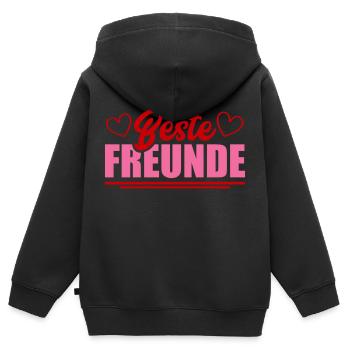 beste freunde - Kinder Premium Organic Zip Hoodie - Schwarz - Hinten - AI Model Kid Male (0cm)