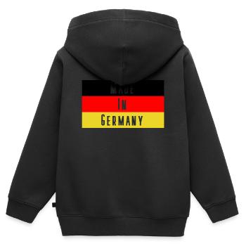 Made in Germany - Kinder Premium Organic Zip Hoodie - Schwarz - Hinten - AI Model Kid Male (0cm)