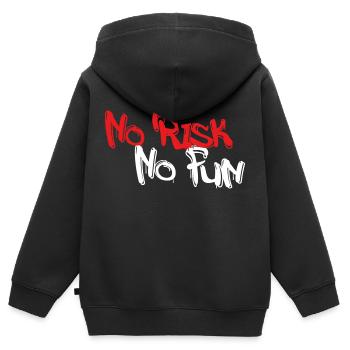 Pas de risque, pas de plaisir - Sweat Premium à capuche zippé enfant bio - noir - Dos - AI Model Kid Male (0cm)