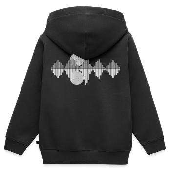 Waves - Kids Premium Organic Zip-up Hoodie - black - Back - AI Model Kid Male (0cm)