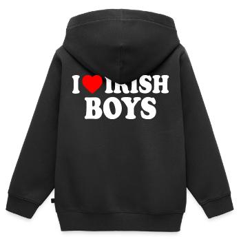 I love irish boys - Kinder Premium Organic Zip Hoodie - Schwarz - Hinten - AI Model Kid Male (0cm)