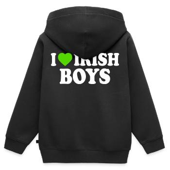 I love irish boys - Kinder Premium Organic Zip Hoodie - Schwarz - Hinten - AI Model Kid Male (0cm)