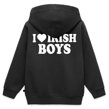 I love irish boys - Kinder Premium Organic Zip Hoodie - Schwarz - Hinten - AI Model Kid Male (0cm)