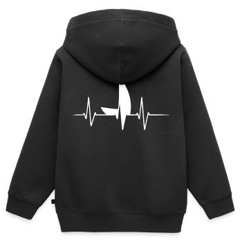 Segeln Herzschlag Marine Kapitän Segelboot - Kinder Premium Organic Zip Hoodie - Schwarz - Hinten - AI Model Kid Male (0cm)