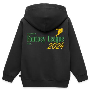 Fantasy Football League Logo - Kinder Premium Organic Zip Hoodie - Schwarz - Hinten - AI Model Kid Male (0cm)
