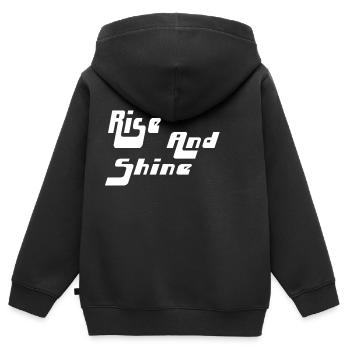 Debout - Sweat Premium à capuche zippé enfant bio - noir - Dos - AI Model Kid Male (0cm)