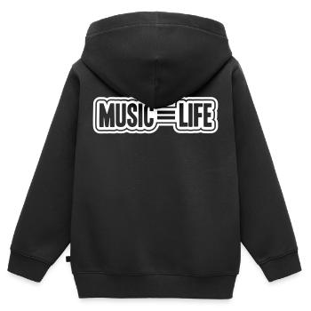 Music ist Life Musik = Leben Gleichheitszeichen - Kinder Premium Organic Zip Hoodie - Schwarz - Hinten - AI Model Kid Male (0cm)