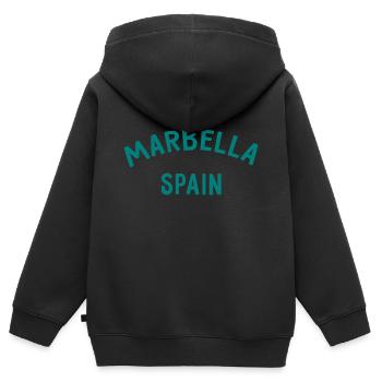 Marbella Espagne Espagne España - Sweat Premium à capuche zippé enfant bio - noir - Dos - AI Model Kid Male (0cm)
