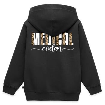 codeur médical Conception pour un codeur médical - Sweat Premium à capuche zippé enfant bio - noir - Dos - AI Model Kid Male (0cm)