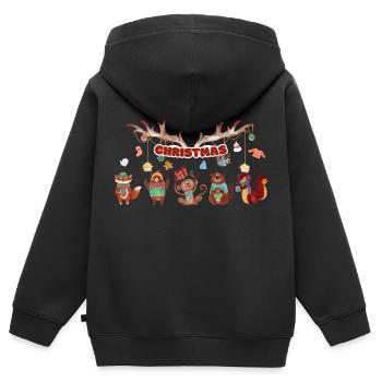 5 niedliche Tierchen - Kinder Premium Organic Zip Hoodie - Schwarz - Hinten - AI Model Kid Male (0cm)
