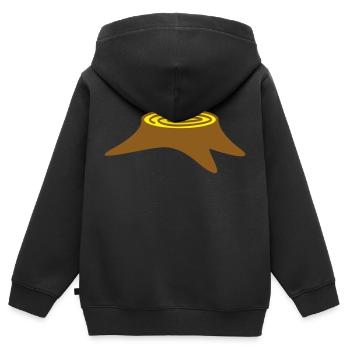Baumstumpf Baum Fällen Holzfäller Wald Stumpf Holz - Kinder Premium Organic Zip Hoodie - Schwarz - Hinten - AI Model Kid Male (0cm)