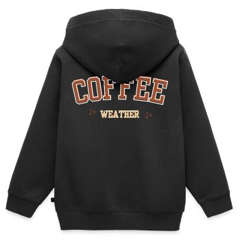 Kaffee-Wetter - Kinder Premium Organic Zip Hoodie - Schwarz - Hinten - AI Model Kid Male (0cm)