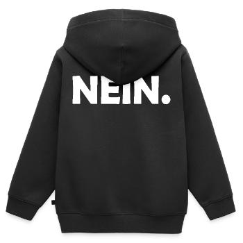 Nein - Kinder Premium Organic Zip Hoodie - Schwarz - Hinten - AI Model Kid Male (0cm)