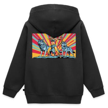 nVx Artemis 1 - Kinder Premium Organic Zip Hoodie - Schwarz - Hinten - AI Model Kid Male (0cm)