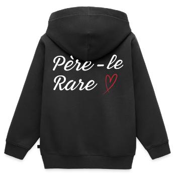 Seltene Perle Papa - Papa Geschenkidee - Kinder Premium Organic Zip Hoodie - Schwarz - Hinten - AI Model Kid Male (0cm)