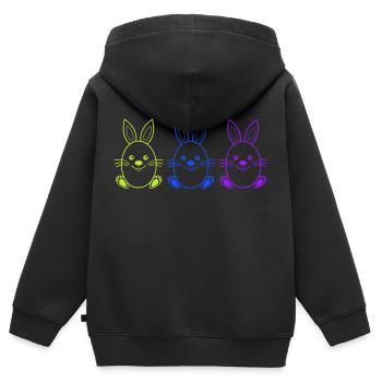 osterhase 3 - Kinder Premium Organic Zip Hoodie - Schwarz - Hinten - AI Model Kid Male (0cm)