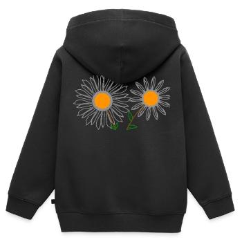 Sonnenblumen - Kinder Premium Organic Zip Hoodie - Schwarz - Hinten - AI Model Kid Male (0cm)