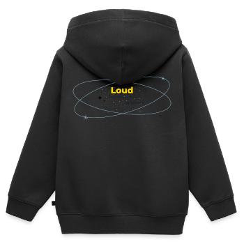 Loud in Silence helles Shirt - Kinder Premium Organic Zip Hoodie - Schwarz - Hinten - AI Model Kid Male (0cm)