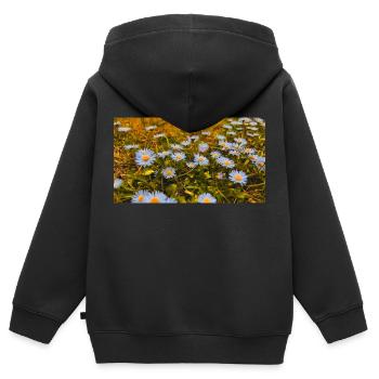 Daisies in Bloom - Kids Premium Organic Zip-up Hoodie - black - Back - AI Model Kid Male (0cm)