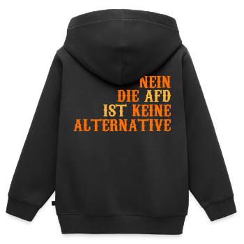 NEIN DIE AFD IST KEINE ALTERNATIVE - Kinder Premium Organic Zip Hoodie - Schwarz - Hinten - AI Model Kid Male (0cm)