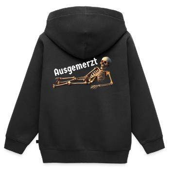 Muedes Skelett ausgemerzt - Kinder Premium Organic Zip Hoodie - Schwarz - Hinten - AI Model Kid Male (0cm)