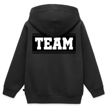 Team Mannschaft - Kinder Premium Organic Zip Hoodie - Schwarz - Hinten - AI Model Kid Male (0cm)
