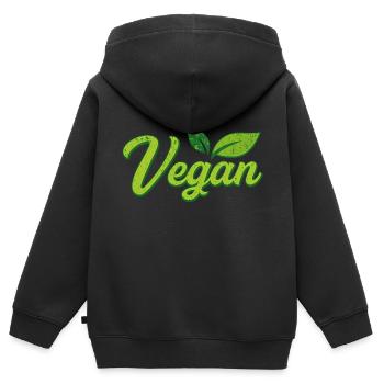 Vegan - Sweat Premium à capuche zippé enfant bio - noir - Dos - AI Model Kid Male (0cm)