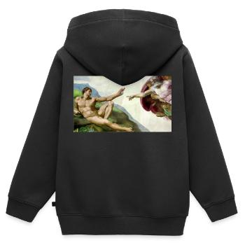 Modern Michelangelo - Kinder Premium Organic Zip Hoodie - Schwarz - Hinten - AI Model Kid Male (0cm)