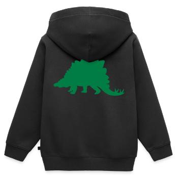 dino - Kinder Premium Organic Zip Hoodie - Schwarz - Hinten - AI Model Kid Male (0cm)