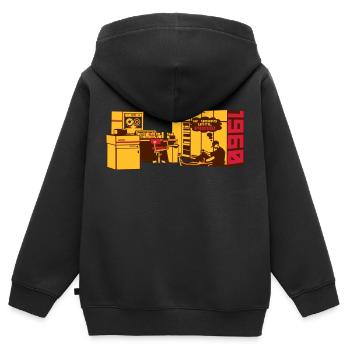 pong1960 - Sweat Premium à capuche zippé enfant bio - noir - Dos - AI Model Kid Male (0cm)