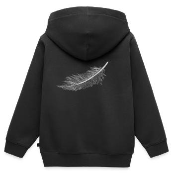 Spring - Kinder Premium Organic Zip Hoodie - Schwarz - Hinten - AI Model Kid Male (0cm)