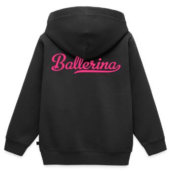 ballerina - Kinder Premium Organic Zip Hoodie - Schwarz - Hinten - AI Model Kid Male (0cm)