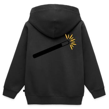 Magicien - Sweat Premium à capuche zippé enfant bio - noir - Dos - AI Model Kid Male (0cm)
