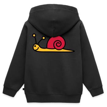 schnecke_3c - Kinder Premium Organic Zip Hoodie - Schwarz - Hinten - AI Model Kid Male (0cm)